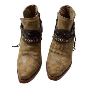 Durango Crush by Durango Antique‎ Silver/Wheat Western Booties Size 6.5